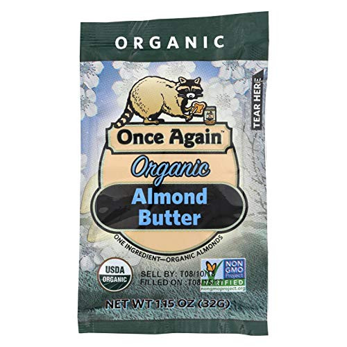 Once Again Unsweetened and Salt Free - Creamy Almond Butter - Organic - 1.15 oz - case of 10 - Gluten Free -Vegan Once Again Unsweetened and Salt Free - Creamy Almond Butter - Organic - 1.15 oz - case of 10 - Gluten Free -Vegan