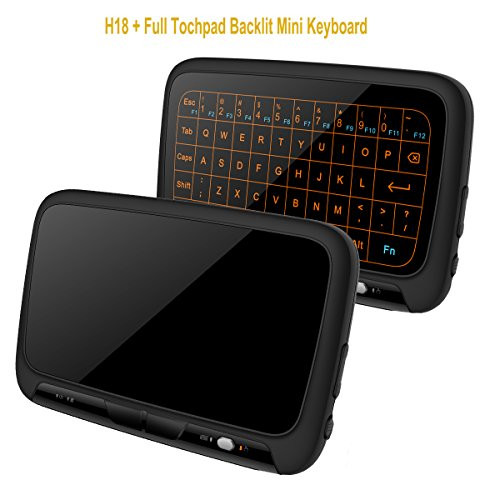 SZILBZ 2.4Ghz H18+ Backlit Mini Wireless Keyboard,Full Screen No alphabet Mouse Touchpad Combo,Rechargeable Remote Control for PC,Android Tv Box,HTPC.IPTV,PS3,Pad, (H18+)