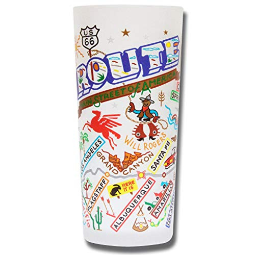 catstudio Route 66 Drinking Glass  Geography Inspired Artwork Printed on a Frosted Cup