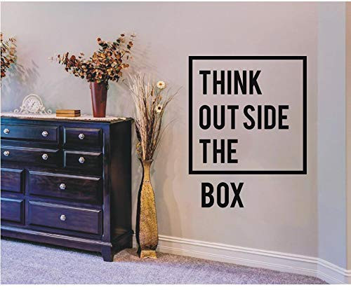 Quotes Office Decoration Wall Decal Think Outside The Box Saying Wall Sticker Home Decoration Mural Quotes Decals 57X74Cm