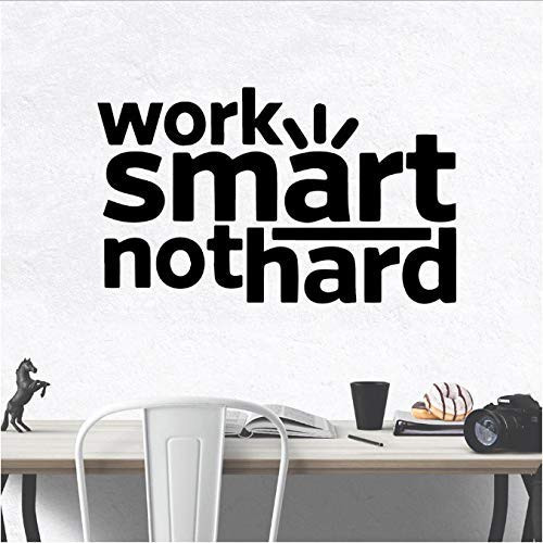 Motivational Work Smart Stickers Phrase Vinyl Wallpaper for Office Rooms Wall Decals Mural Company Wall Sticker Vinyl Mural 43Cm X 71Cm