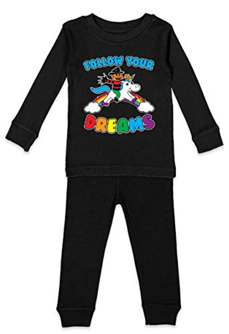 Haase Unlimited Follow Your Dreams - Nightmare Freddy Youth Pajama Set Black Top/Black Bottoms, Youth 10