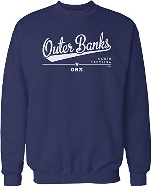 Hoodteez Outer Banks, North Carolina, OBX Crew Neck Sweatshirt, L Navy Hoodteez Outer Banks, North Carolina, OBX Crew Neck Sweatshirt, L Navy