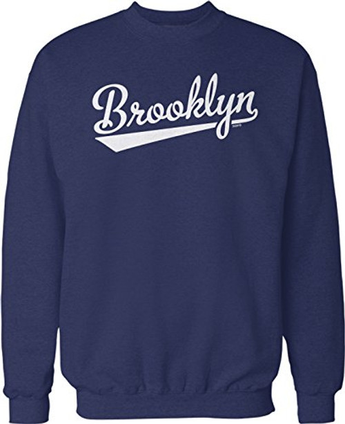 NOFO Clothing Co Brooklyn Script Baseball Font Crew Neck Sweatshirt, XL Navy NOFO Clothing Co Brooklyn Script Baseball Font Crew Neck Sweatshirt, XL Navy