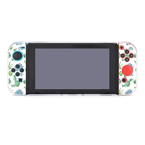 Protective Case Cover for Nintendo Switch Cactus Succulents Watercolor Dockable Case Compatible with Nintendo Switch Console and Joy-Con Controller