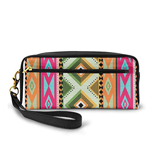 Pencil Case Pen Bag Makeup Pouch Wallet?Colourful Aztec Large Capacity Pouch Holder Cosmetic Brush Makeup Bag for Travel Office School