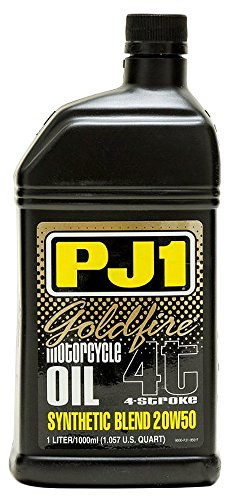 PJ1 9-50 Goldfire 20W-50 Synthetic Blend Motorcycle Engine Oil, 1 L