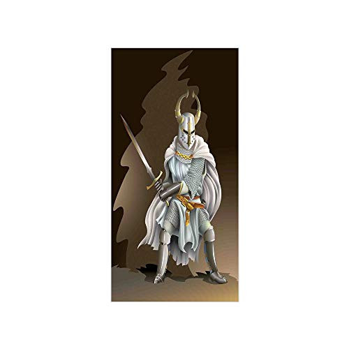 3D Decorative Film Privacy Window Film No Glue,Medieval Decor,Illustration of Heavy Armored Knight of Kingdom Empire in The Past Times Culture,White Brown,for Home and Office 3D Decorative Film Privacy Window Film No Glue,Medieval Decor,Illustration of Heavy Armored Knight of Kingdom Empire in The Past Times Culture,White Brown,for Home and Office