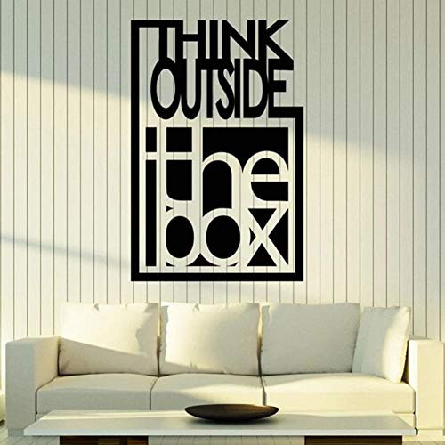 Wall Stickers Wall Decal Think Outside The Box Inspire Motivational Quote Office Team Art Decor Door Window Vinyl Stickers Mural 42X63 cm Y8