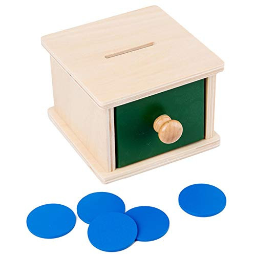 Montessori Object Permanence Box with Drawer for Babies, Montessori Ball Drop Imbucare Box Educational Learning Materials, Birthday Gift Toys