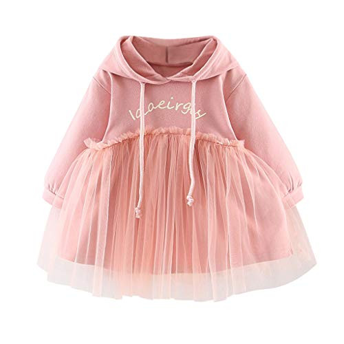 Toddler Baby Kids Girls Ruched Letter Tulle Patchwork Hooded Sweatshirt Dress Pink Toddler Baby Kids Girls Ruched Letter Tulle Patchwork Hooded Sweatshirt Dress Pink