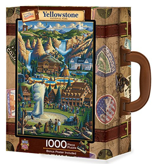 MasterPieces Travel Suitcases Yellowstone Jigsaw Puzzle, Art by Eric Dowdle, 1000-Piece MasterPieces Travel Suitcases Yellowstone Jigsaw Puzzle, Art by Eric Dowdle, 1000-Piece