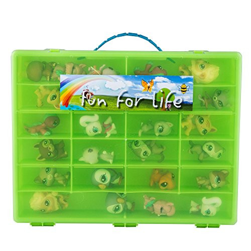 Fun For Life Storage Case for 60 Littlest Pet Shop and Uggly Characters, Lime/Green