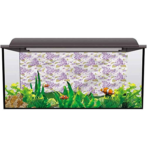 ScottDecor PVC Aquarium Background Mauve,Nostalgic Floral Petals Backdrop Decorative Paper L24 X H12 Inch