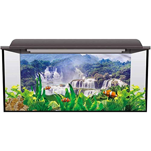ScottDecor Aquarium Background Sticker Nature,Waterfall Tropical Plant Photography Background Undersea Backdrop L24 X H12 Inch