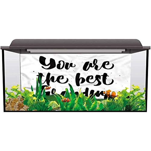 ScottDecor Aquarium Background Grandma,Black and White Quote 3D Double-Sided Adhesive Wallpaper L24 X H12 Inch