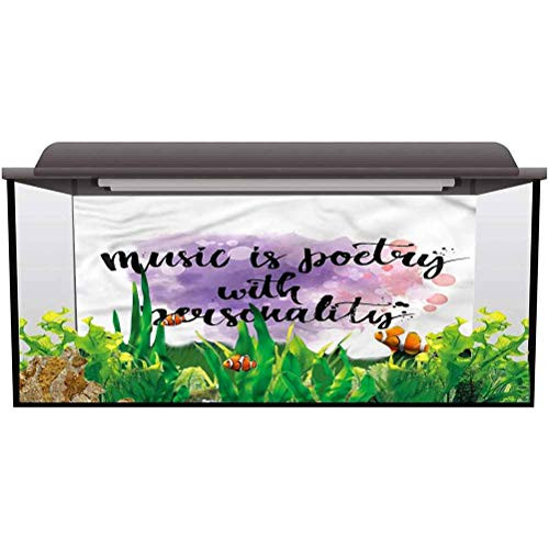 ScottDecor Aquarium Background Sticker Music,Inspirational Quote PVC Adhesive L24 X H12 Inch