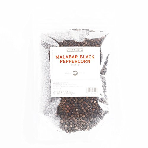 Whole Black Malabar Peppercorns Spice Bag 6 oz each 1 Item Per Order, not per case
