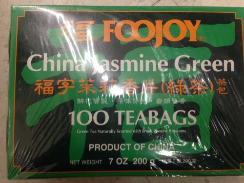 Foojoy China Jasmine Green Tea- 100 Tea Bags 7oz/200g (Pack of 1)