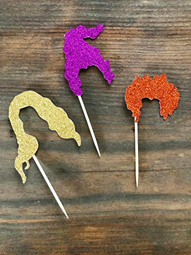 Set of 12 Halloween Cupcake Topper, Hocus Pocus Cupcake Toppers, Halloween Party, Halloween Decorations Witches, Hocus Pocus Party Supplies