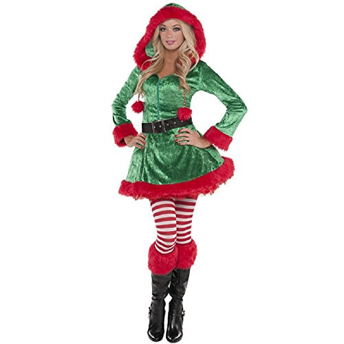 Amscan 848873 Adult Green Sassy Elf Costume, Plus Size