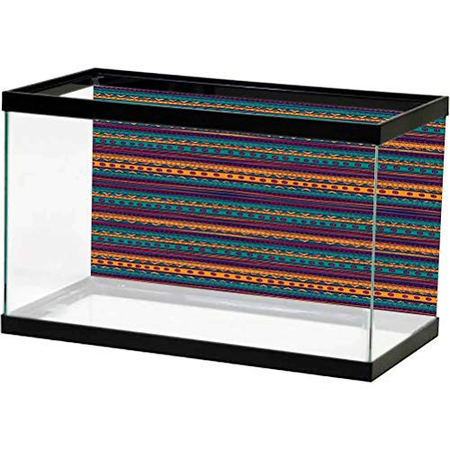 ScottDecor Aquarium Wallpaper Background Tribal,StripedRetroAztecPatternwithRichMexicanColorFolkloricPrint,TealPlumandOrange Ocean Background Photo L24 X H16 inch ScottDecor Aquarium Wallpaper Background Tribal,StripedRetroAztecPatternwithRichMexicanColorFolkloricPrint,TealPlumandOrange Ocean Background Photo L24 X H16 inch