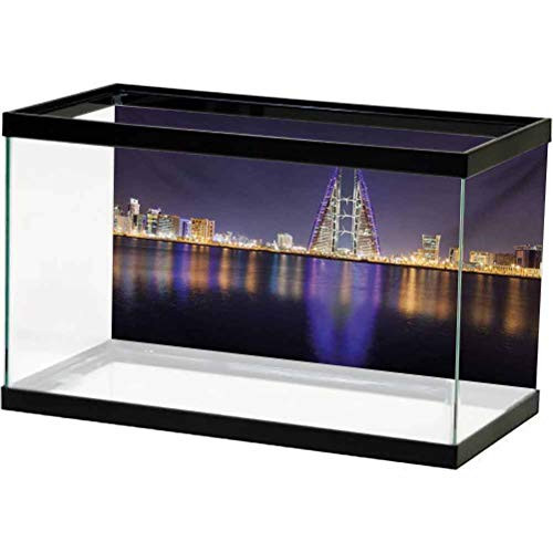 ScottDecor Aquarium Backdrop Sticker Urban,ManamaCitySkylineatNightKingdomofBahrainMiddleModern,OrangePurpleDarkBlue Ocean Background Photo L24 X H16 inch ScottDecor Aquarium Backdrop Sticker Urban,ManamaCitySkylineatNightKingdomofBahrainMiddleModern,OrangePurpleDarkBlue Ocean Background Photo L24 X H16 inch