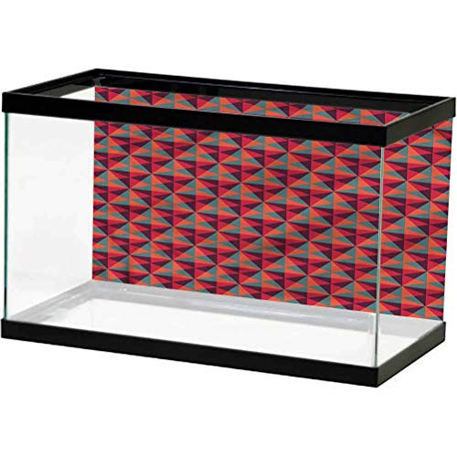 ScottDecor Geometric Terrarium Background, Triangles Mosaic Used for Household and Office Aquarium L24 X H12 Inch