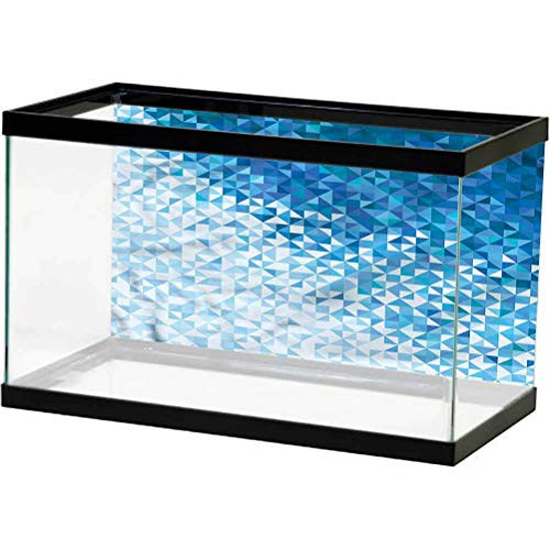 ScottDecor Modern Aquarium Wallpaper Background Digital Ombre Mosaic Decals Poster L24 X H12 Inch