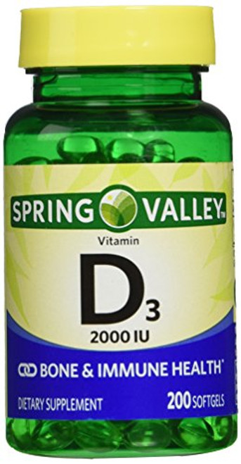Spring Valley twin pack vitamin d3 2000I.U. Immune Health/Bone Health, 200 so... Spring Valley twin pack vitamin d3 2000I.U. Immune Health/Bone Health, 200 so...