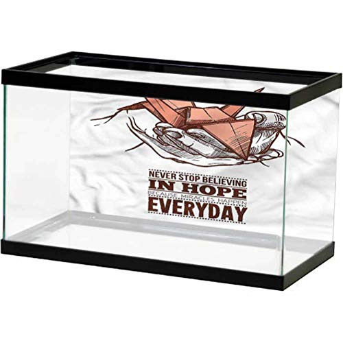 ScottDecor Hope Seabed World Backdrop Sketch Hands and Crane Paper Cling L24 X H12 Inch