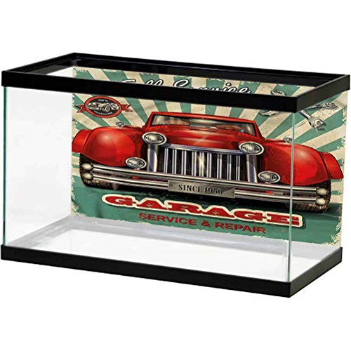 ScottDecor Man Cave Terrarium Background, Old Advertising Signboard Undersea World L24 X H12 Inch