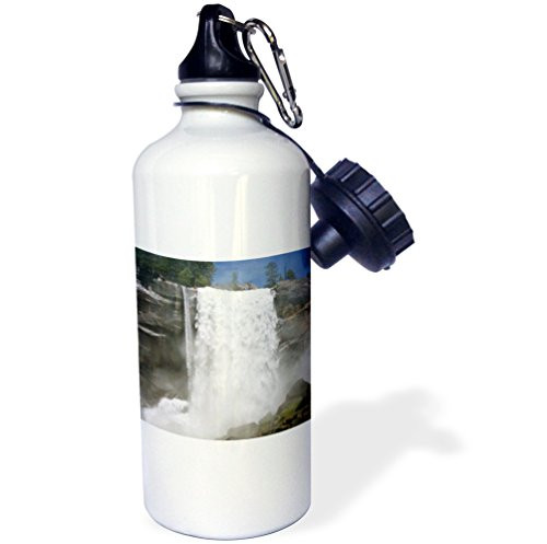 3dRose wb_36435_1 "Vernal Falls in Yosemite National Park" Sports Water Bottle, 21 oz, White