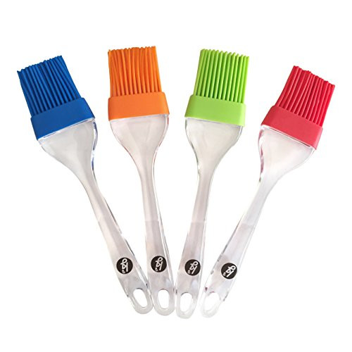 Silicone Basting Brush and Pastry Brush (Set of 4) for Kitchen, BBQ, Grill, Baking and Cooking