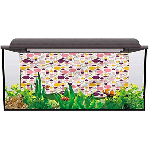 ScottDecor Underwater World Backdrop Retro,Geometric Vintage Arrangement Static Cling L24 X H16 Inch