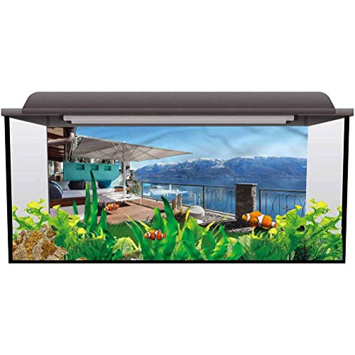 ScottDecor Aquarium Background Modern,Snowy Mountain Ocean Sea World Colorful L24 X H16 Inch ScottDecor Aquarium Background Modern,Snowy Mountain Ocean Sea World Colorful L24 X H16 Inch