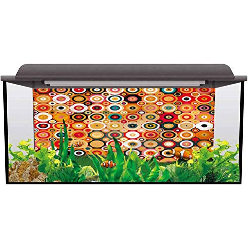 ScottDecor Aquarium Background Sticker Modern Art,Concentric Vortex Lines 3D Double-Sided Adhesive Wallpaper L24 X H16 Inch