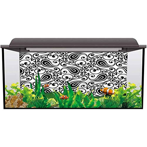 ScottDecor Aquarium 3D Backdrops Paisley,Persian Civilization Art 3D Underwater World Backdrop Aquarium L24 X H16 Inch