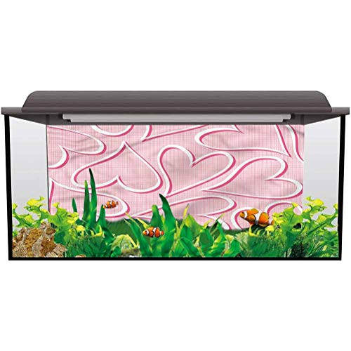 ScottDecor Aquarium Wallpaper Background Hearts,Checked Backdrop Soft Color PVC Adhesive Static Cling Wallpaper Sticker L24 X H16 Inch ScottDecor Aquarium Wallpaper Background Hearts,Checked Backdrop Soft Color PVC Adhesive Static Cling Wallpaper Sticker L24 X H16 Inch