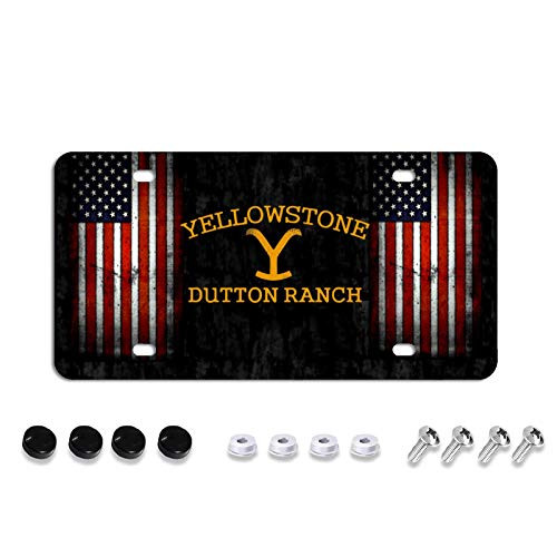 Yellowstone Dutton Ranch License Plate Decorative Car Front License Plate,Vanity Tag,Metal Car Plate,Aluminum Novelty License Plate, 6 X 12 Inch