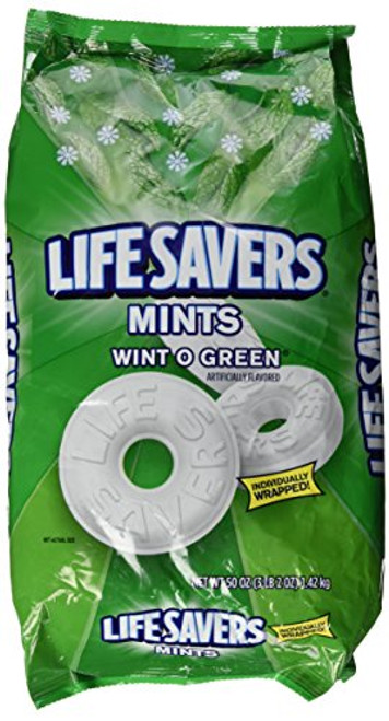 LIFESAVER 21524 Hard Candy, Wint-O-Green, 50oz Bag LIFESAVER 21524 Hard Candy, Wint-O-Green, 50oz Bag