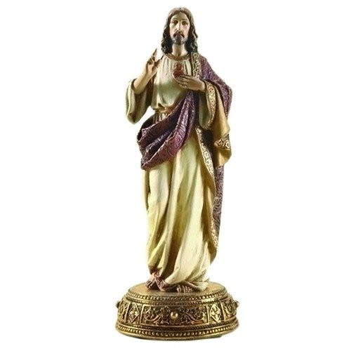 Heavenly Protectors Joseph's Studio by Roman Exclusive Sacred Heart of Jesus Figurine on Gold Base with a Drawer That Contains a Prayer to The Saint, 10.25-Inch Heavenly Protectors Joseph's Studio by Roman Exclusive Sacred Heart of Jesus Figurine on Gold Base with a Drawer That Contains a Prayer to The Saint, 10.25-Inch
