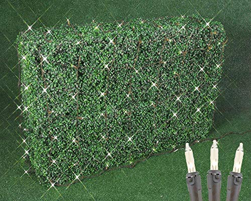 Novelty Lights 4' X 6' Commercial Grade Christmas Net Light Set, Clear, Brown Wire, 150 Light