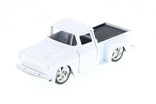 1955 Chevy Stepside Pickup Truck, White - Jada 97011 - 1/32 Scale Diecast Model Toy Car