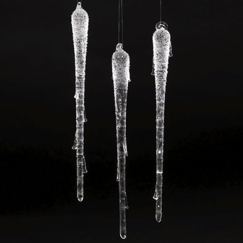 Kurt Adler 6-Piece Glass Icicle Ornament Box Set, 6.69-Inch