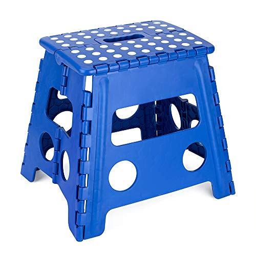 Acko Folding Step Stool - 13 inch Height Premium Heavy Duty Foldable Stool For Kids & Adults, Kitchen Garden Bathroom Stepping Stool (BLUE, 1PC)