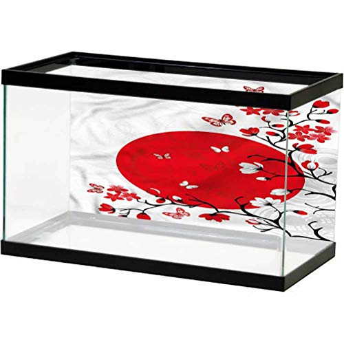 ScottDecor Japanese Terrarium Background, Cherry Blossom Sakura Undersea World L24 X H16 Inch