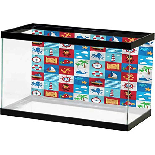 ScottDecor Kids Aquarium Background Cartoon Nautical Icons PVC Adhesive L24 X H16 Inch ScottDecor Kids Aquarium Background Cartoon Nautical Icons PVC Adhesive L24 X H16 Inch