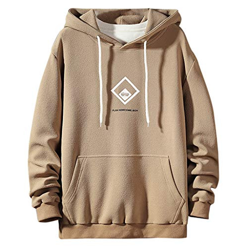 Men's Sweatshirt Hoodies Tops Solid Pullover Blouse Loose Sport Workout Outwear Tracksuit Hooded Undershirt WEI MOLO