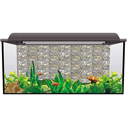bybyhome Underwater World Backdrop Beige,Autumn Leaves Pattern PVC Adhesive Static Cling Wallpaper Sticker L24 X H16 Inch